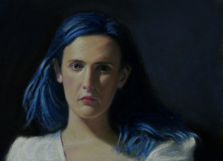 Lisa (blue hair) by artist Timothy Woolsey